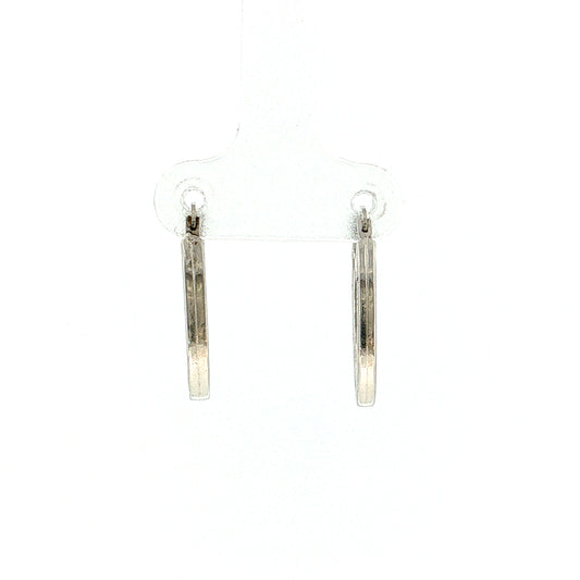 Oval Hoop Earrings 14k White Gold
