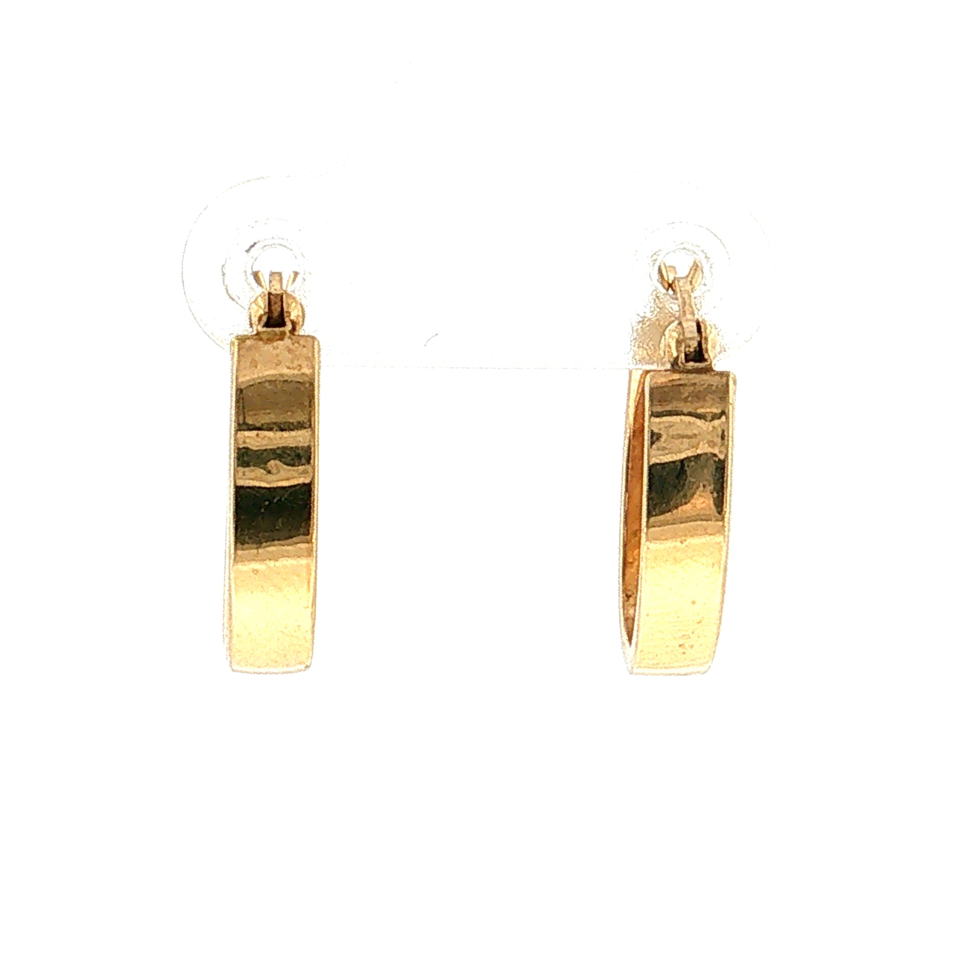 Oval Huggie Hoop Earrings 14k Yellow Gold