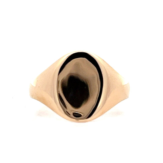 Oval Shaped Signet Ring in 14k Yellow Gold