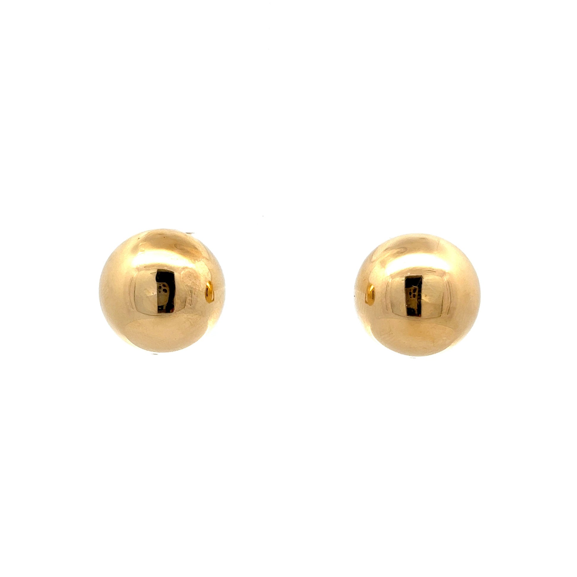 Oversized Ball Stud Earrings in 14k Yellow Gold