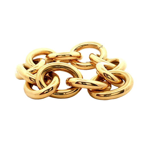 Oversized Link Statement Bracelet 18k Yellow Gold