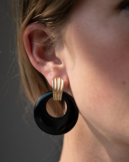 Eleanor Leftwich x Filigree Earrings Onyx & Dyed Magnesite in 14k