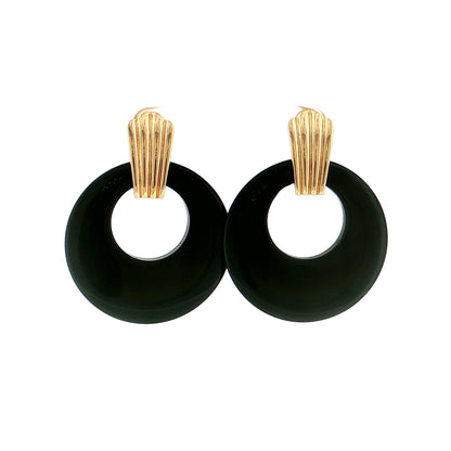 Eleanor Leftwich x Filigree Earrings Onyx & Dyed Magnesite in 14k