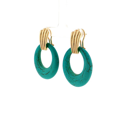 Eleanor Leftwich x Filigree Earrings Onyx & Dyed Magnesite in 14k