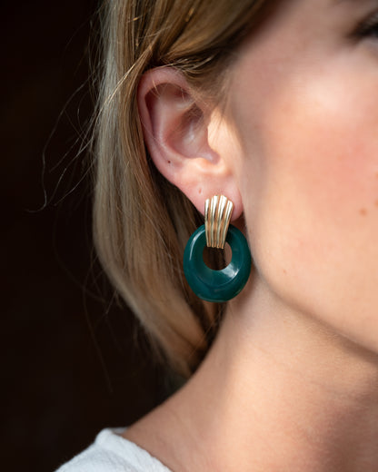 Eleanor Leftwich x Filigree Earrings Green Onyx & Black Onyx in 14k