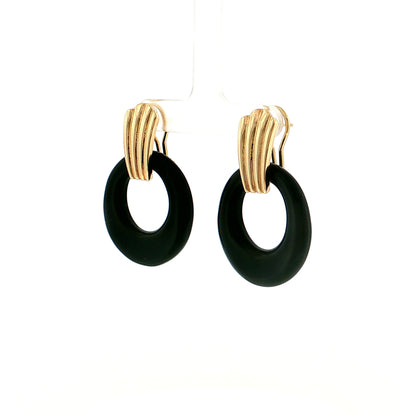Eleanor Leftwich x Filigree Earrings Green Onyx & Black Onyx in 14k