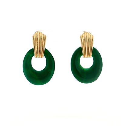 Eleanor Leftwich x Filigree Earrings Green Onyx & Black Onyx in 14k