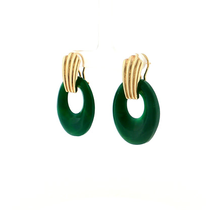 Eleanor Leftwich x Filigree Earrings Green Onyx & Black Onyx in 14k