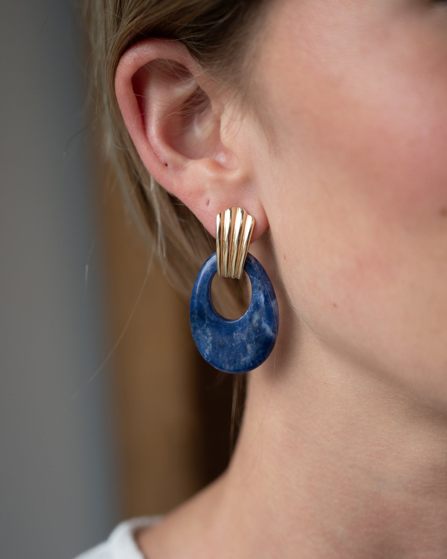 Eleanor Leftwich x Filigree Earrings Lapis & Orange Resin in 14k