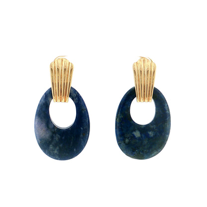 Eleanor Leftwich x Filigree Earrings Lapis & Orange Resin in 14k