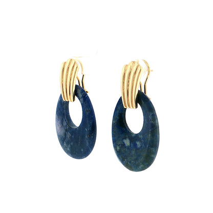 Eleanor Leftwich x Filigree Earrings Lapis & Orange Resin in 14k
