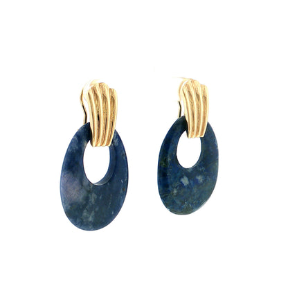 Eleanor Leftwich x Filigree Earrings Lapis & Orange Resin in 14k