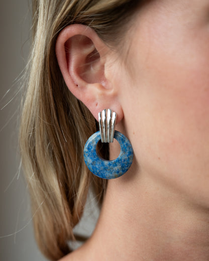Eleanor Leftwich x Filigree Earrings Denim Lapis & Jasper in 14k
