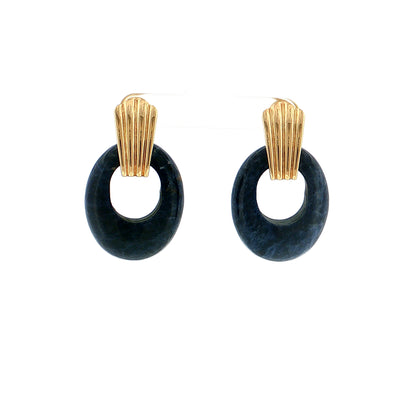 Eleanor Leftwich x Filigree Earrings Sodalite & Carnelian in 14k