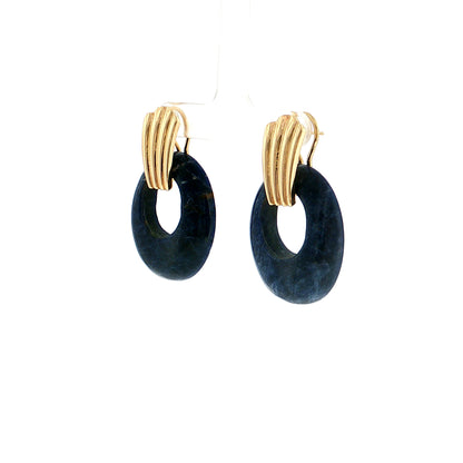 Eleanor Leftwich x Filigree Earrings Sodalite & Carnelian in 14k