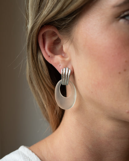 Eleanor Leftwich x Filigree Earrings Quartz Crystal & Black Onyx in 14k