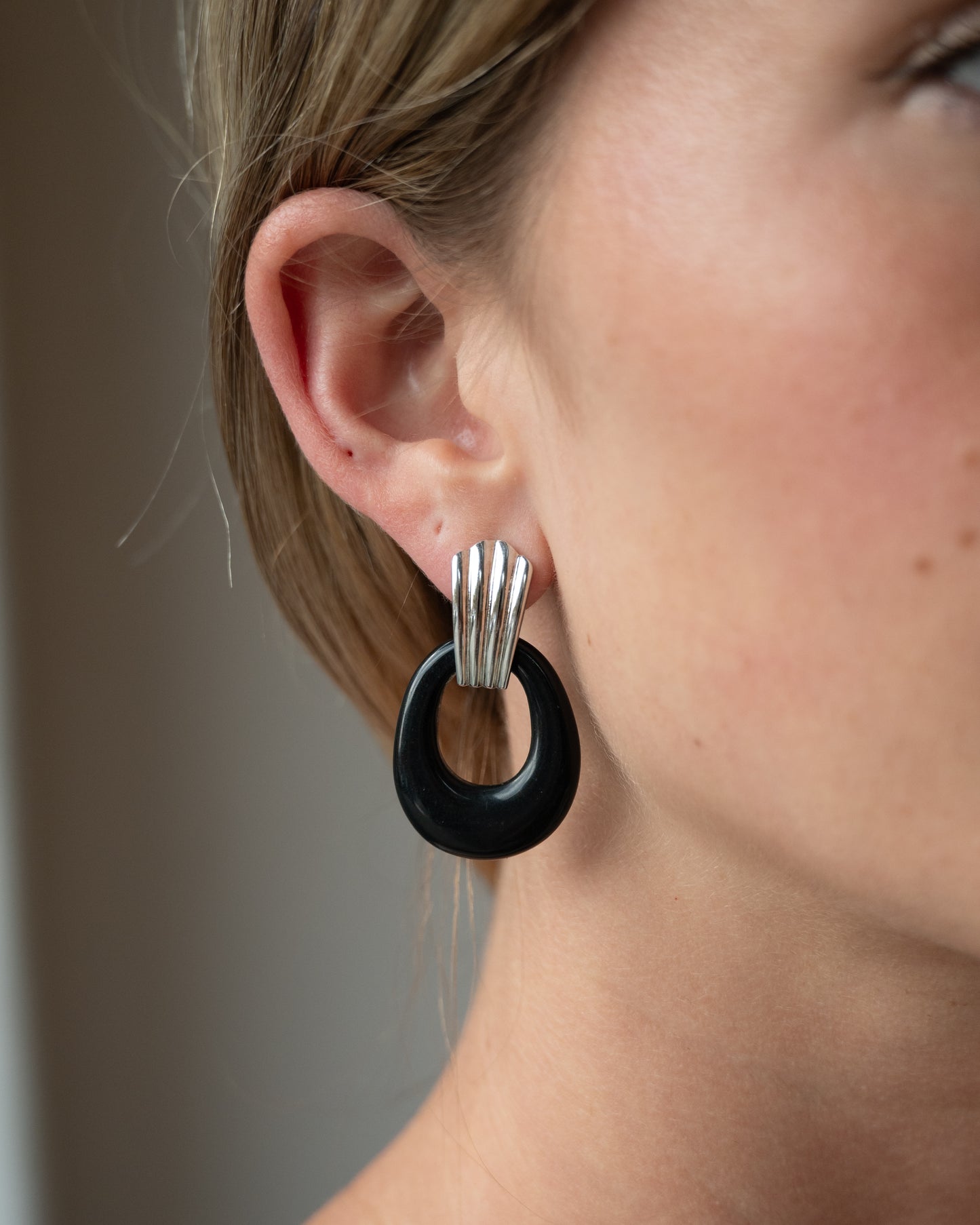 Eleanor Leftwich x Filigree Earrings Quartz Crystal & Black Onyx in 14k