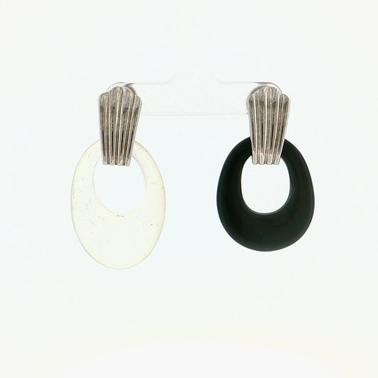 Eleanor Leftwich x Filigree Earrings Quartz Crystal & Black Onyx in 14k