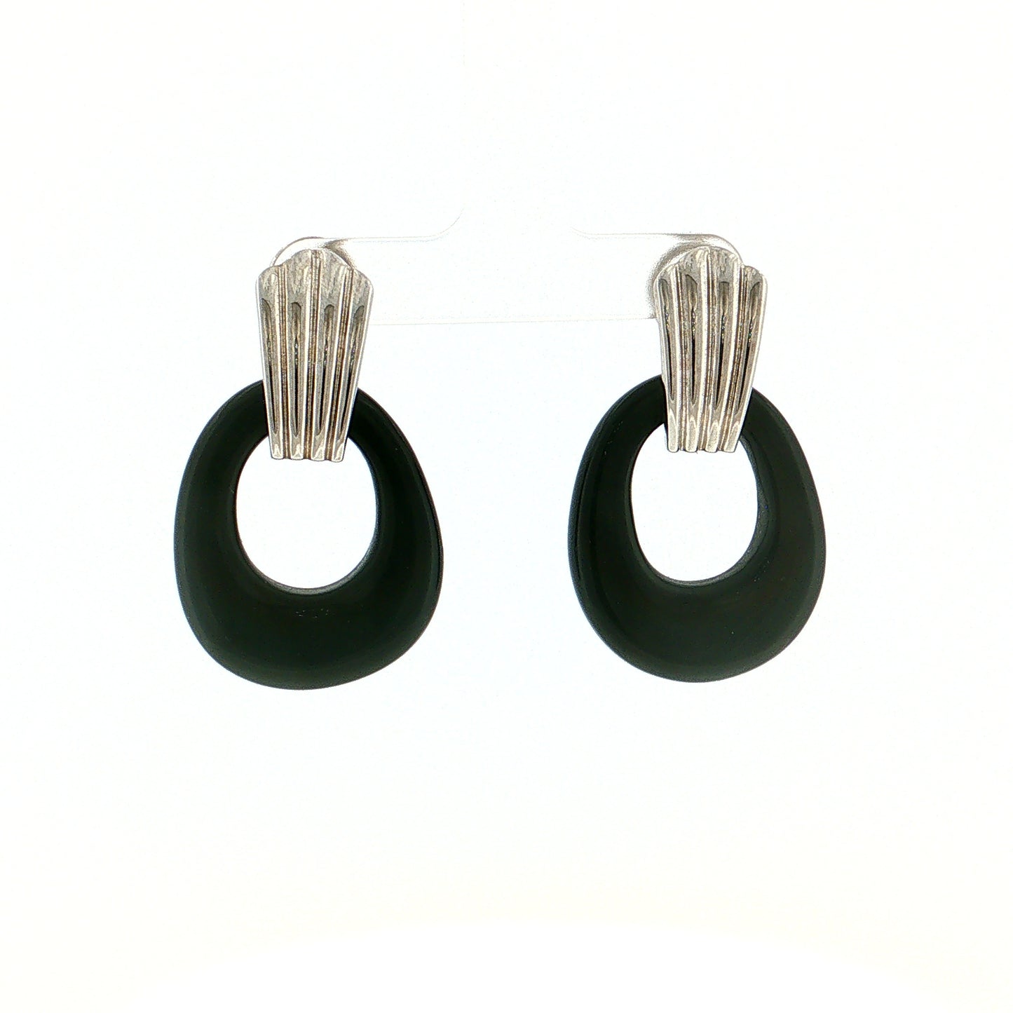 Eleanor Leftwich x Filigree Earrings Quartz Crystal & Black Onyx in 14k