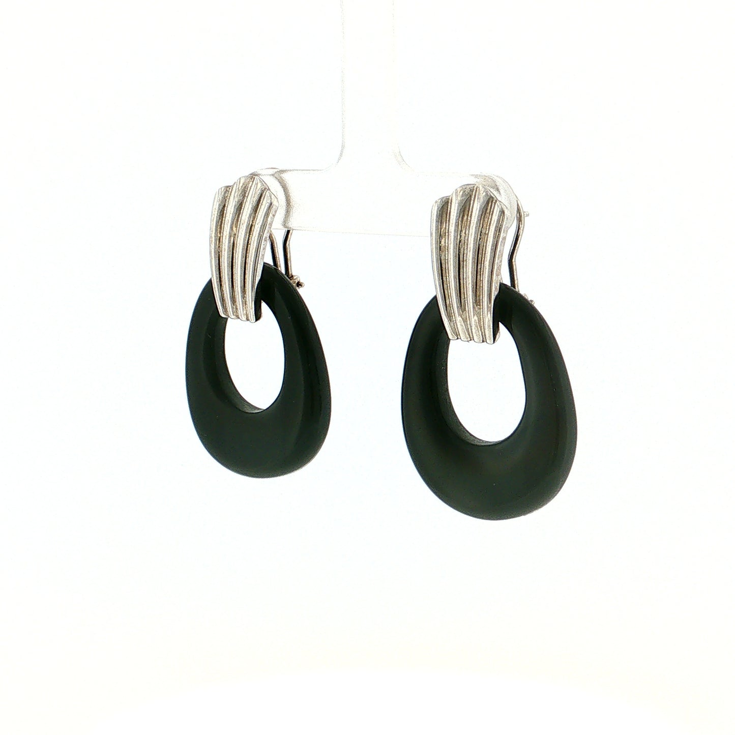 Eleanor Leftwich x Filigree Earrings Quartz Crystal & Black Onyx in 14k