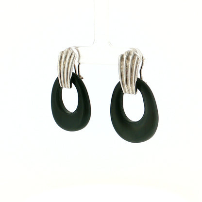Eleanor Leftwich x Filigree Earrings Quartz Crystal & Black Onyx in 14k
