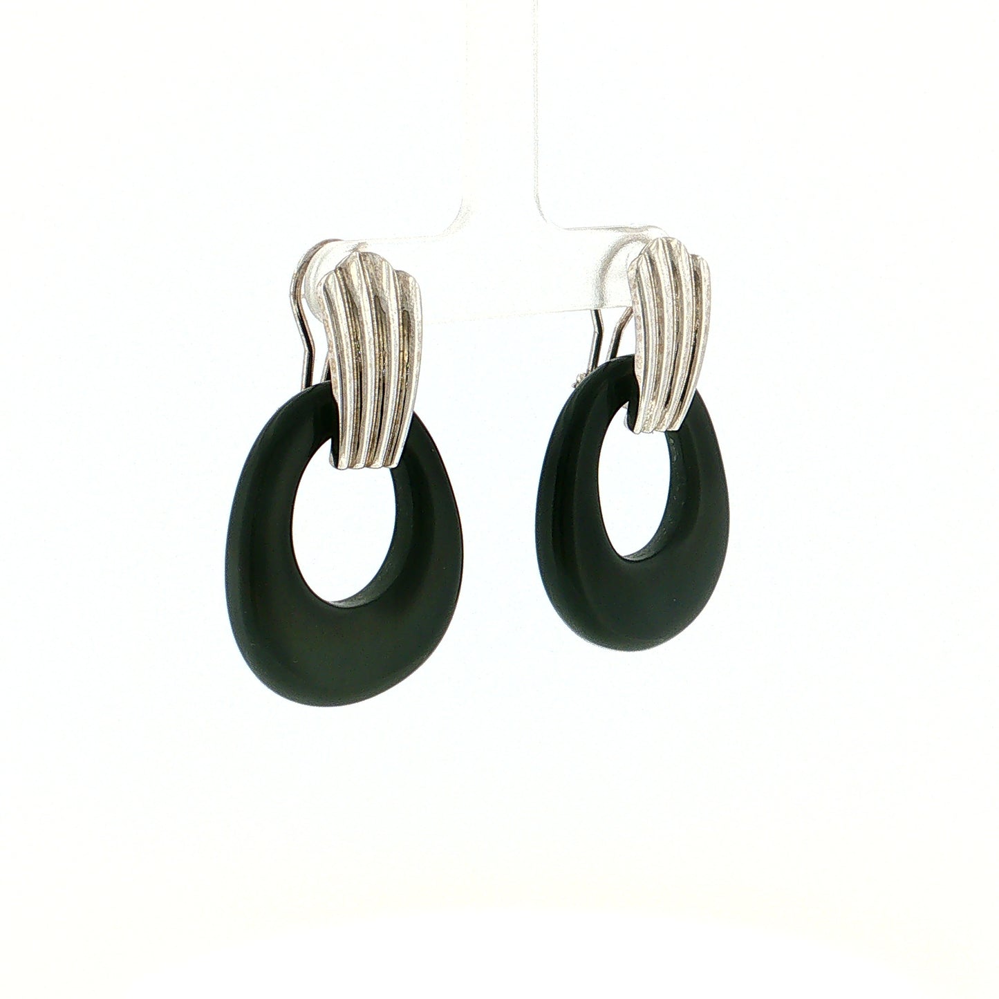 Eleanor Leftwich x Filigree Earrings Quartz Crystal & Black Onyx in 14k