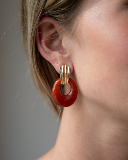 Eleanor Leftwich x Filigree Earrings Onyx & Carnelian in 14k