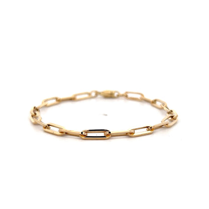 Paperclip Chain Bracelet 14k Yellow Gold