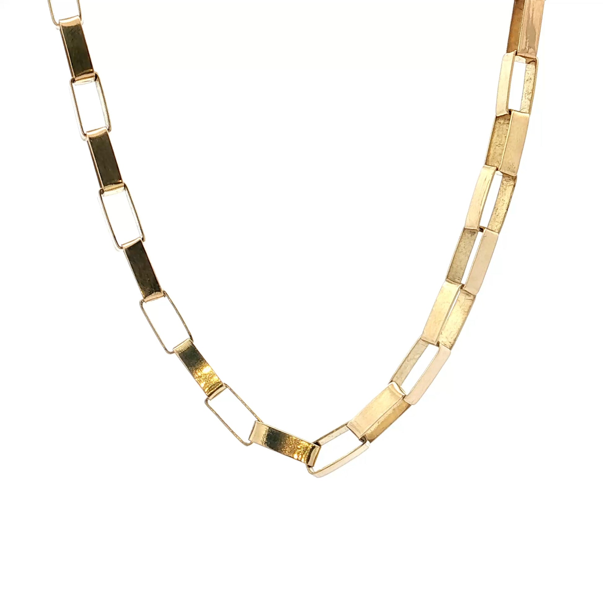 Paperclip Necklace & Bracelet in 14k Yellow Gold