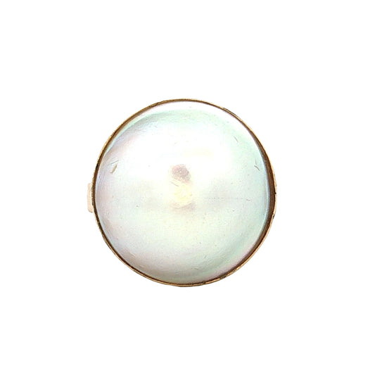 Pearl Cocktail Ring 14k Yellow Gold