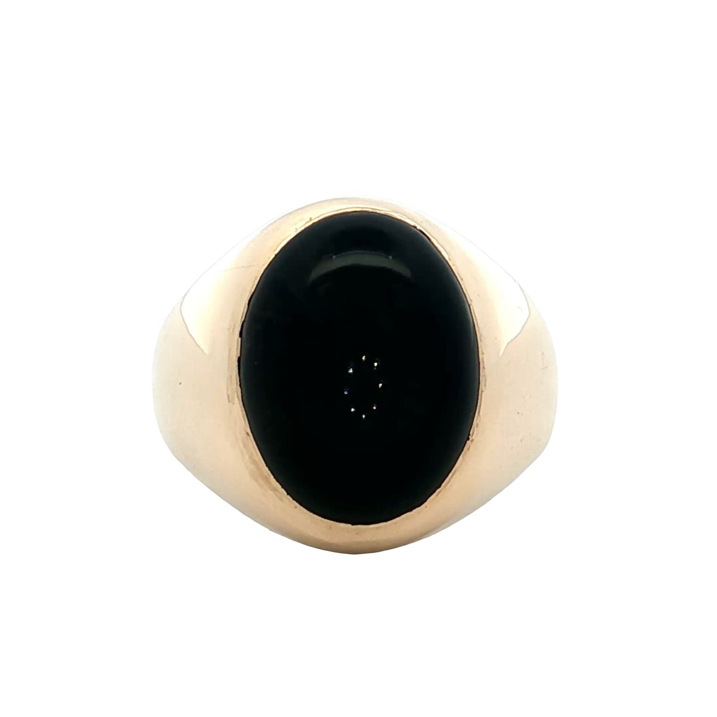 Petrified Wood Cocktail Ring 14k Yellow Gold