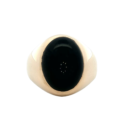 Petrified Wood Cocktail Ring 14k Yellow Gold