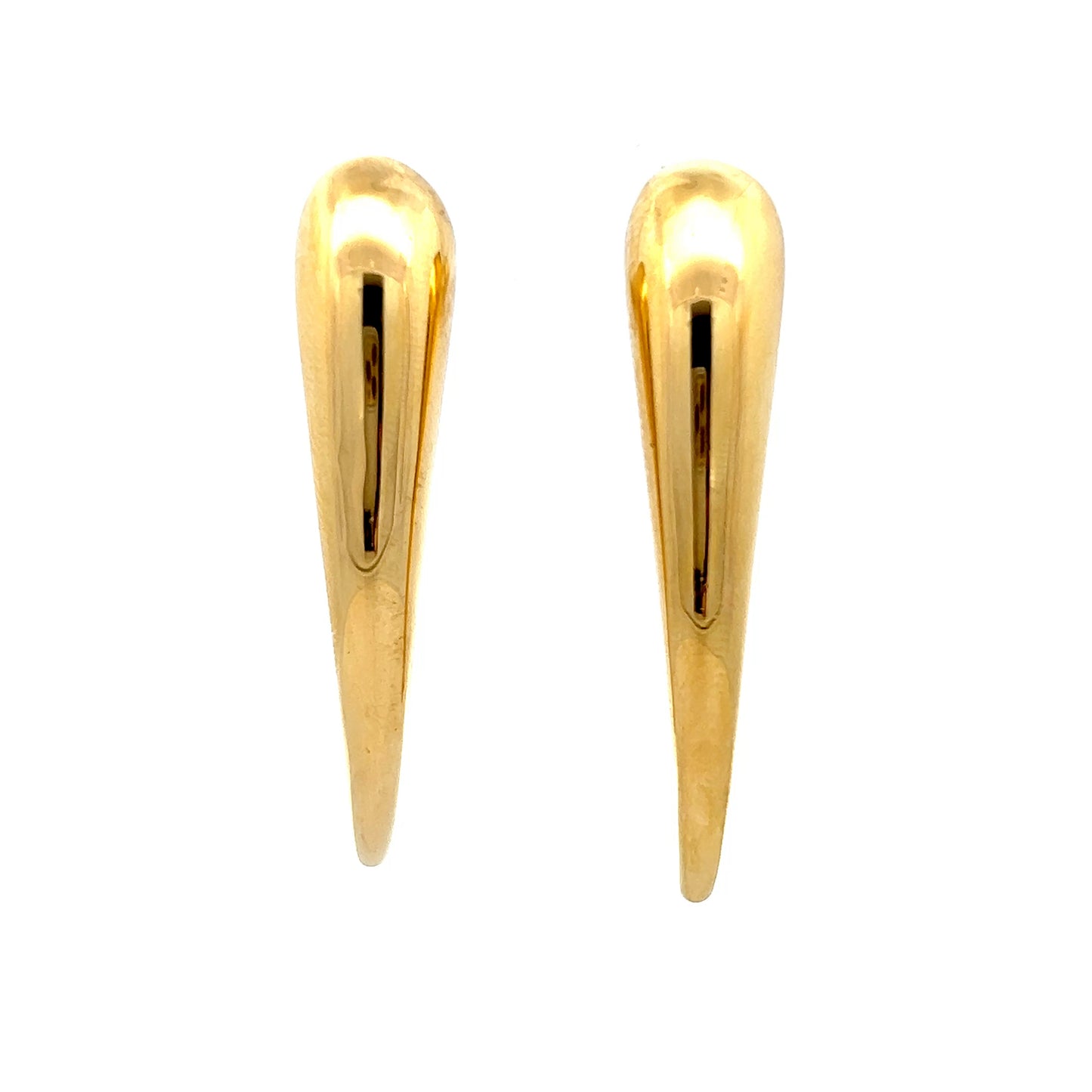 Puffy Claw Shaped Drop Earrings in 14k Yellow Gold