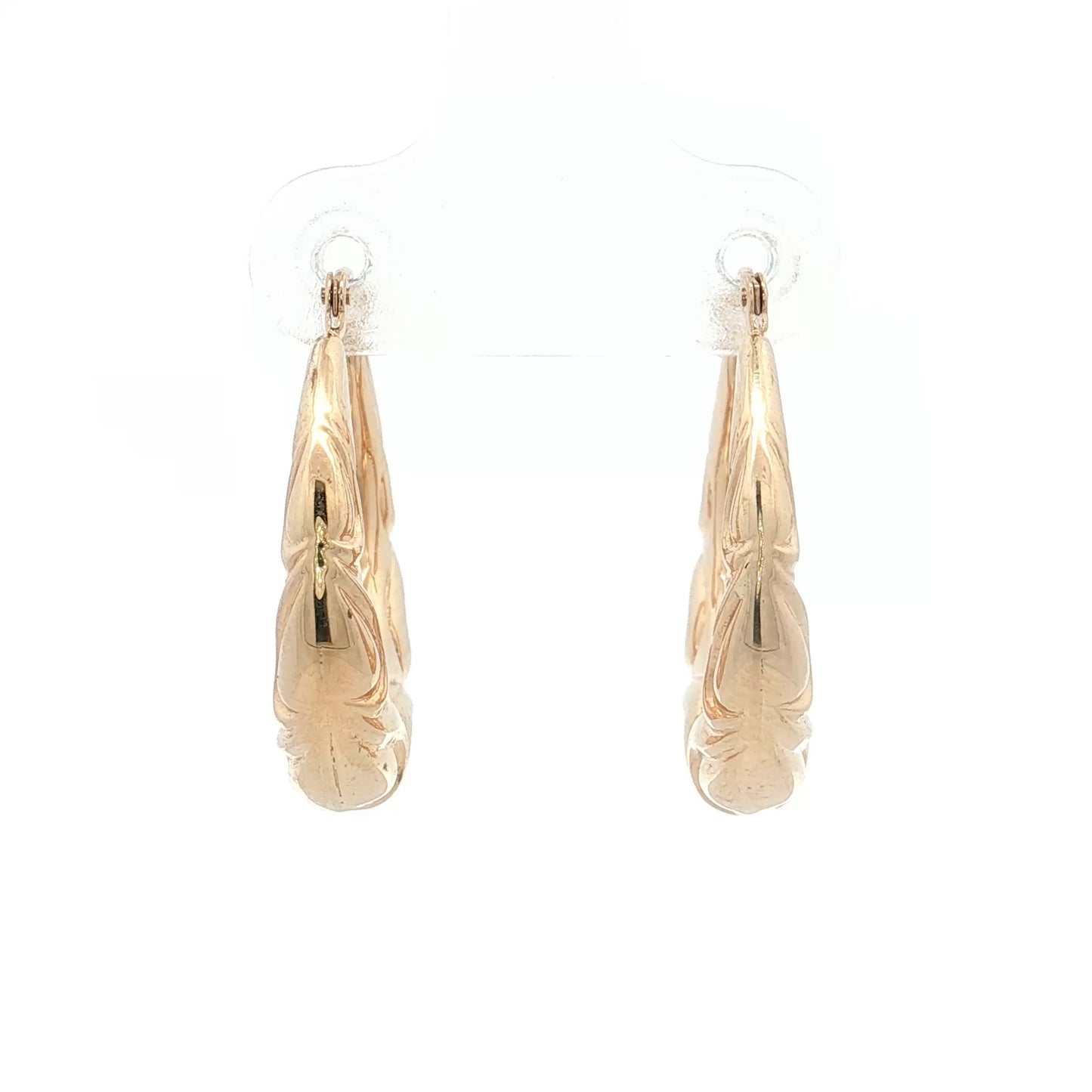 Puffy Filigree Engraved Hoop Earrings 14k Yellow Gold