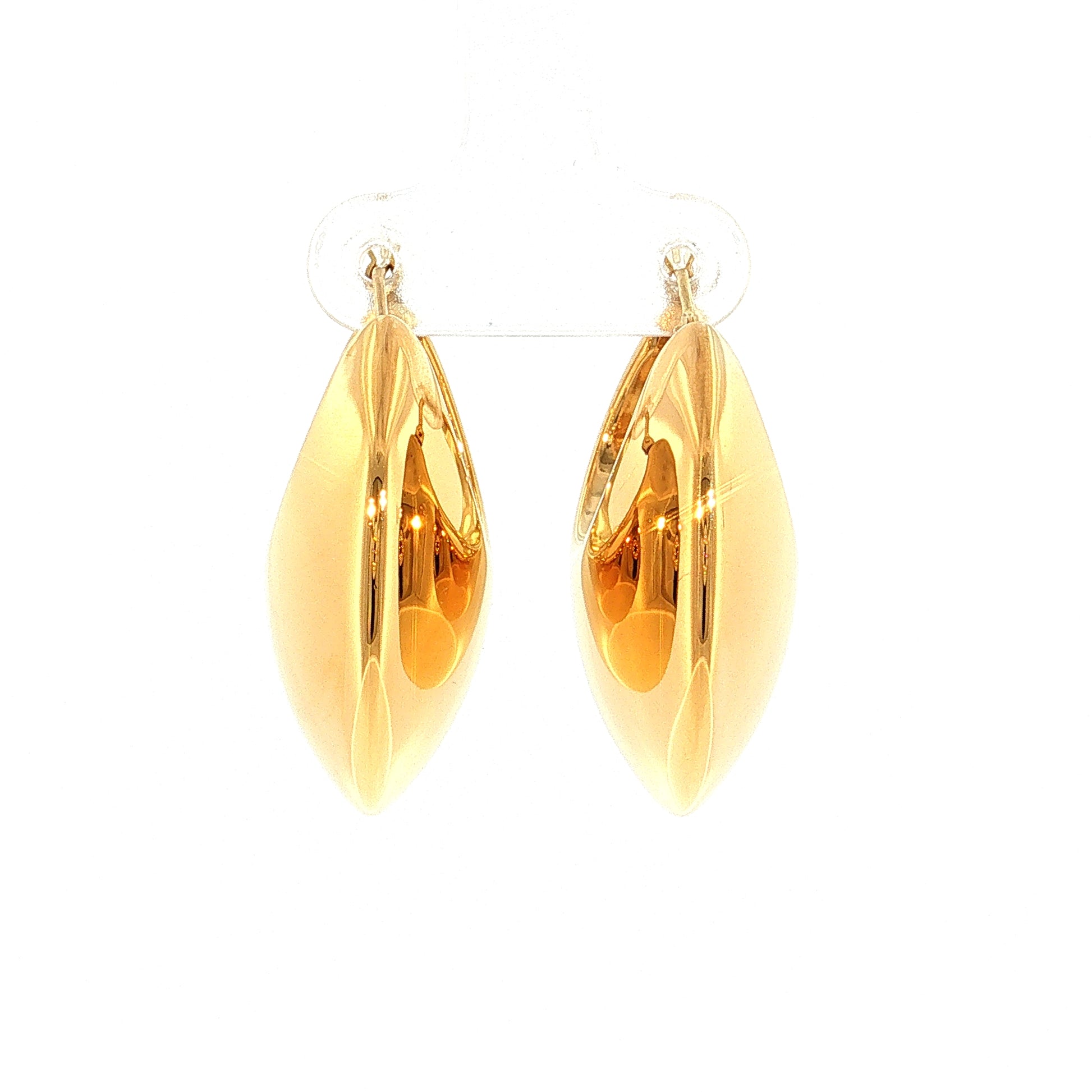 Puffy Hoop Earrings 14k Yellow Gold