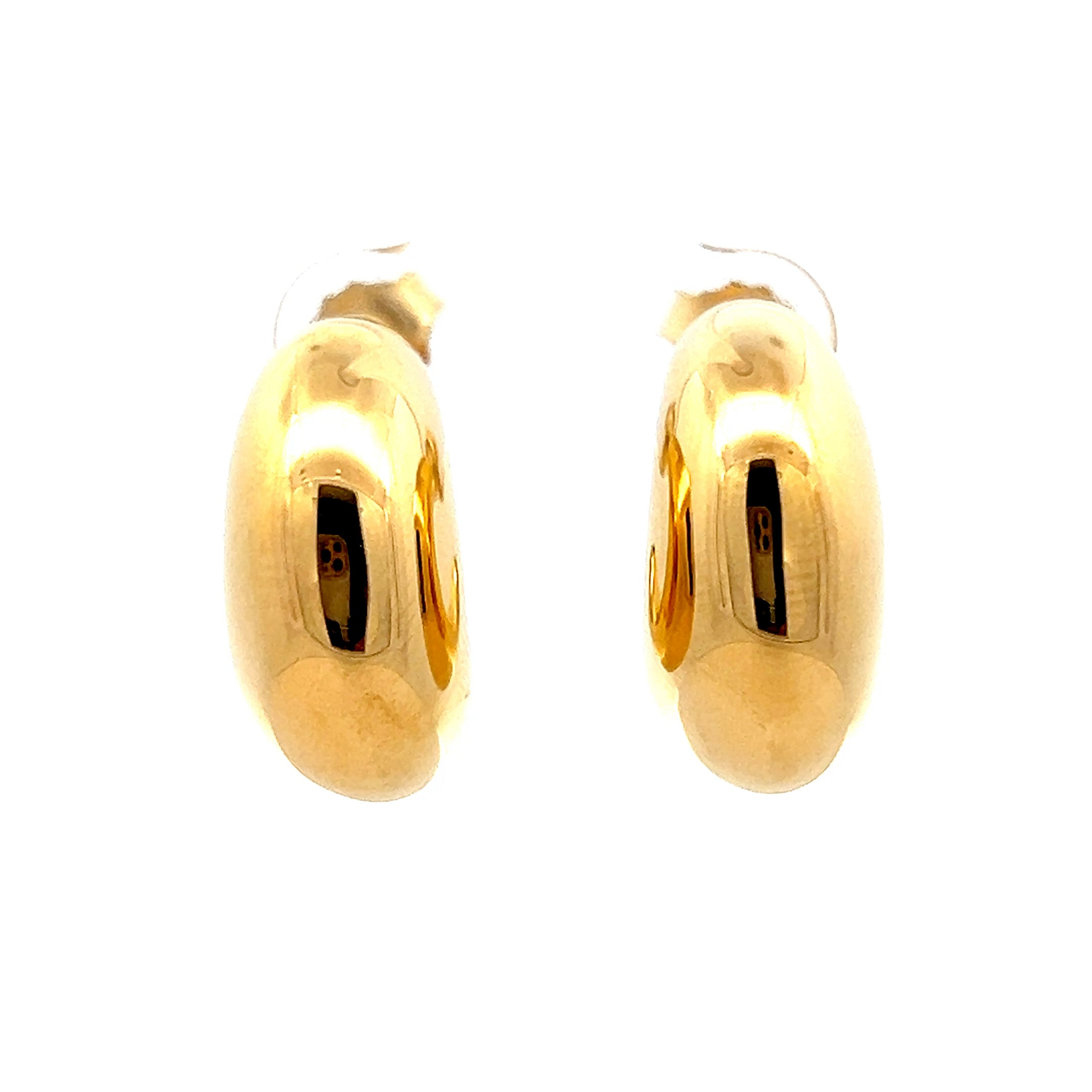 Puffy J Hoop Earrings in 14k Yellow Gold – Filigree Jewelers