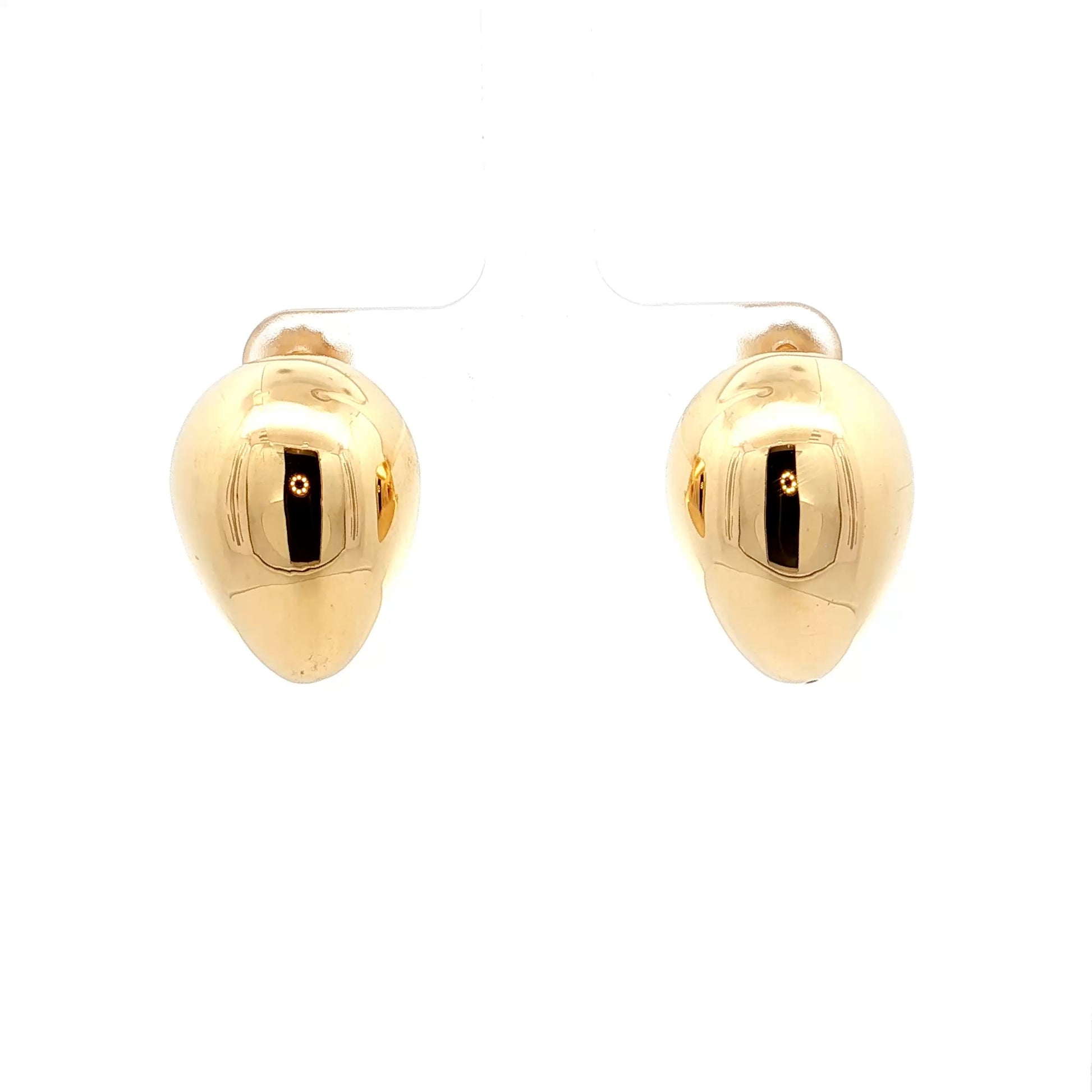 Puffy Pear Shaped Stud Earrings in 14k Yellow Gold