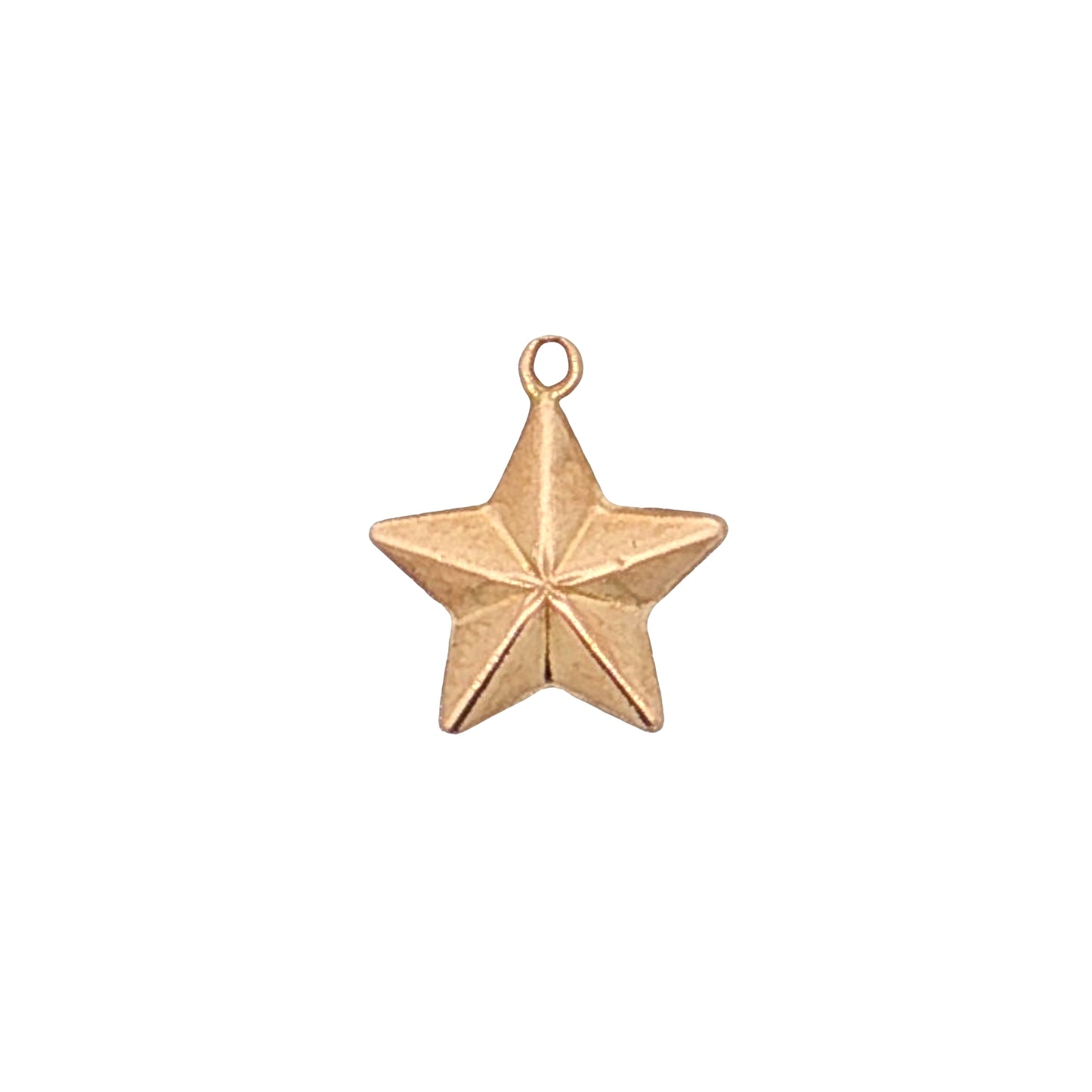 Puffy Star Charm 14k Yellow Gold