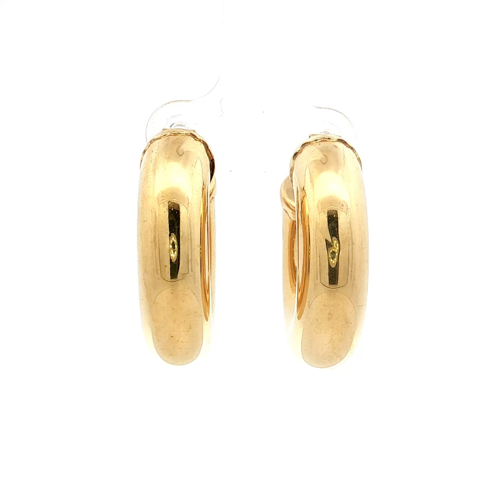 Puffy Tube Hoop Earrings 18k Yellow Gold