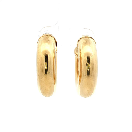 Puffy Tube Hoop Earrings 18k Yellow Gold