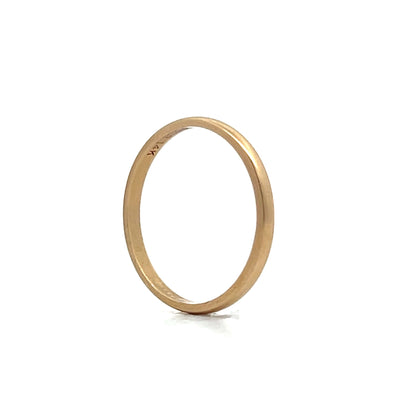 Thin Half Round Wedding Band in 14k Yellow Gold