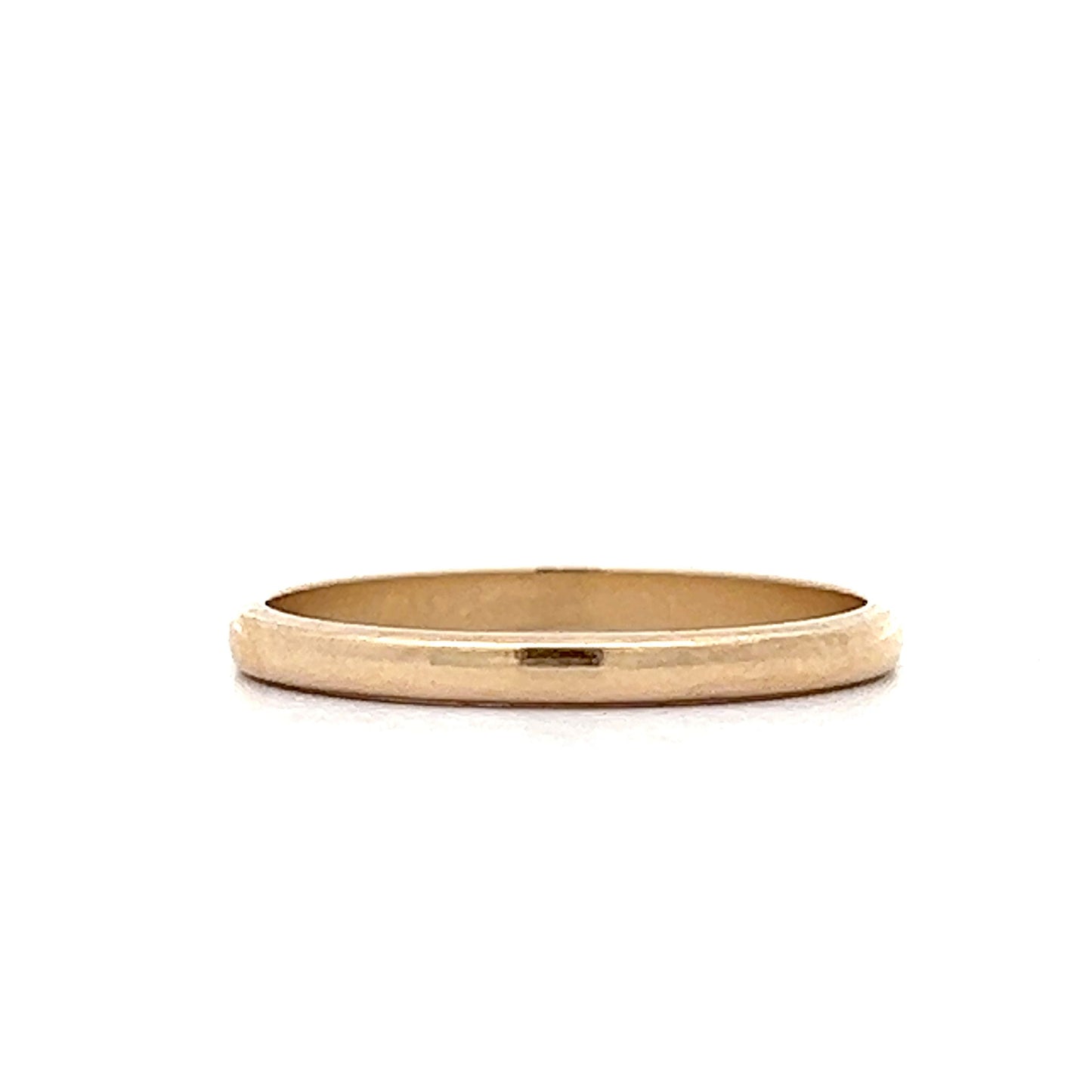 Thin Half Round Wedding Band in 14k Yellow Gold