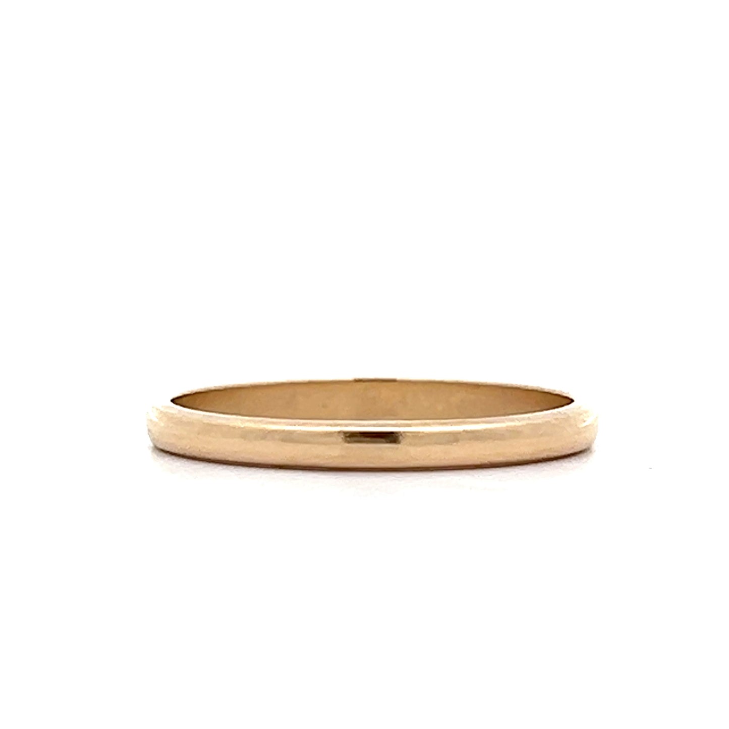 Thin Half Round Wedding Band in 14k Yellow Gold