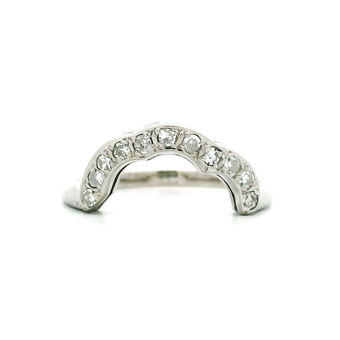 .16 Vintage Contour Wedding Band in 14k White Gold