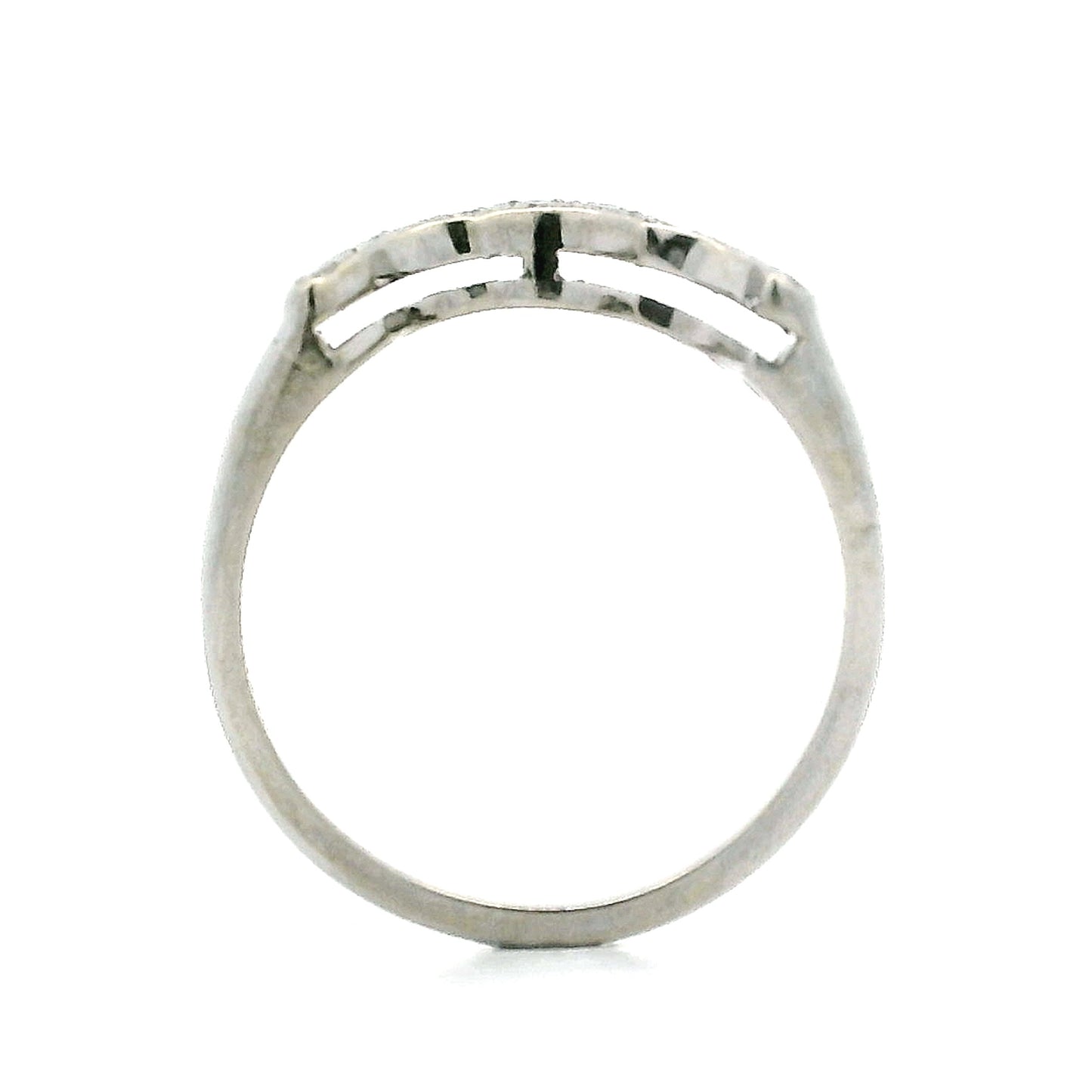 .16 Vintage Contour Wedding Band in 14k White Gold