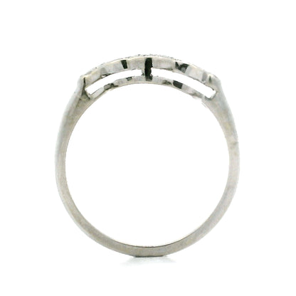 .16 Vintage Contour Wedding Band in 14k White Gold