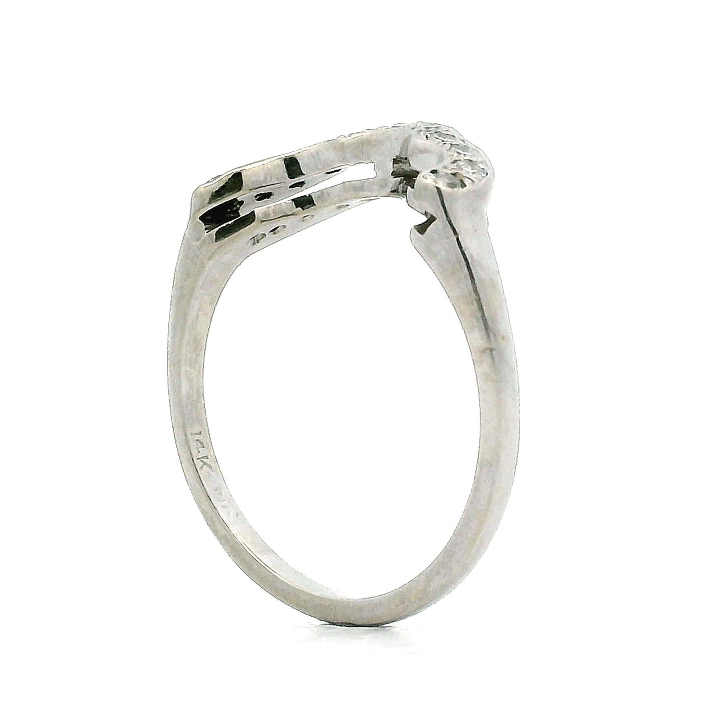 .16 Vintage Contour Wedding Band in 14k White Gold