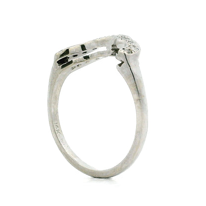 .16 Vintage Contour Wedding Band in 14k White Gold