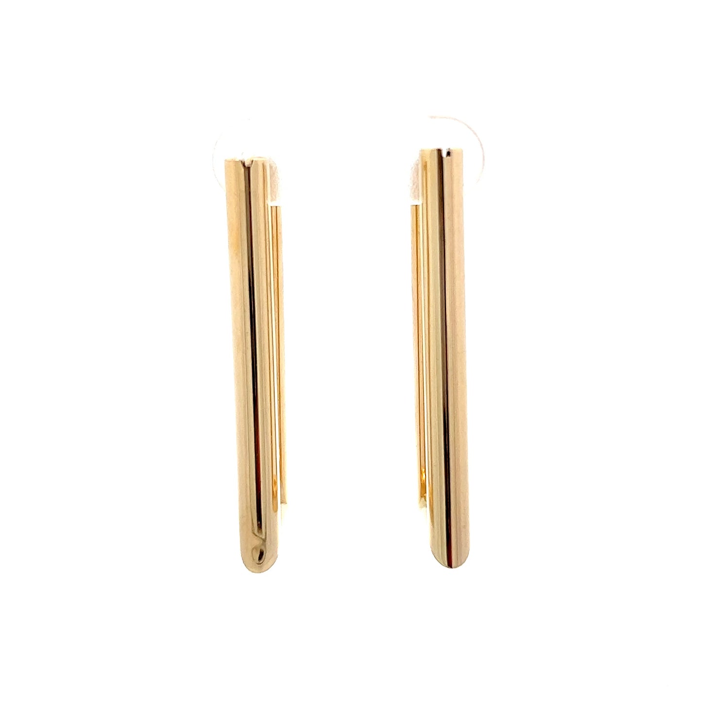Rectangular Hoop Earrings in 14k Yellow Gold