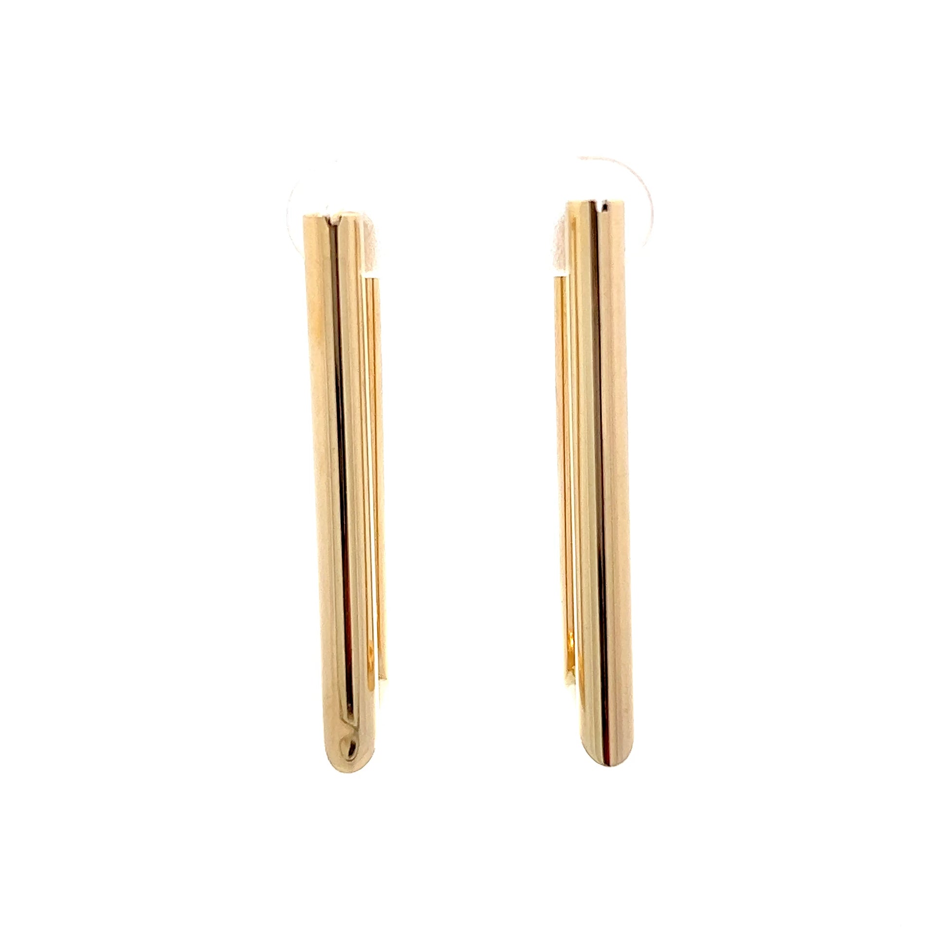 Rectangular Hoop Earrings in 14k Yellow Gold
